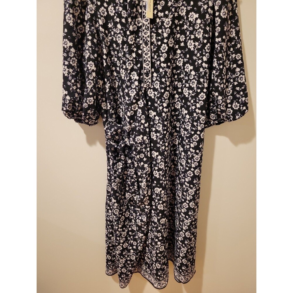 NWT Max Studio Floral Midi Dress Women’s 2X Black Ivory Button Front Boho $178 - Picture 3 of 8
